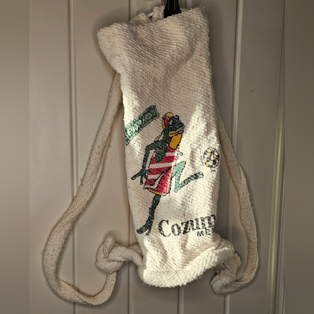 [Vintage Cozumel Mexico] Drink/Bottle Bag w/Backpack Straps - Picture 7 of 9